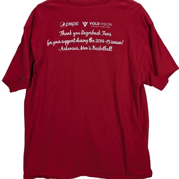 Razorbacks shirt Mens Extra Large Red Hogs Basketball University of Arkansas - Picture 2 of 7